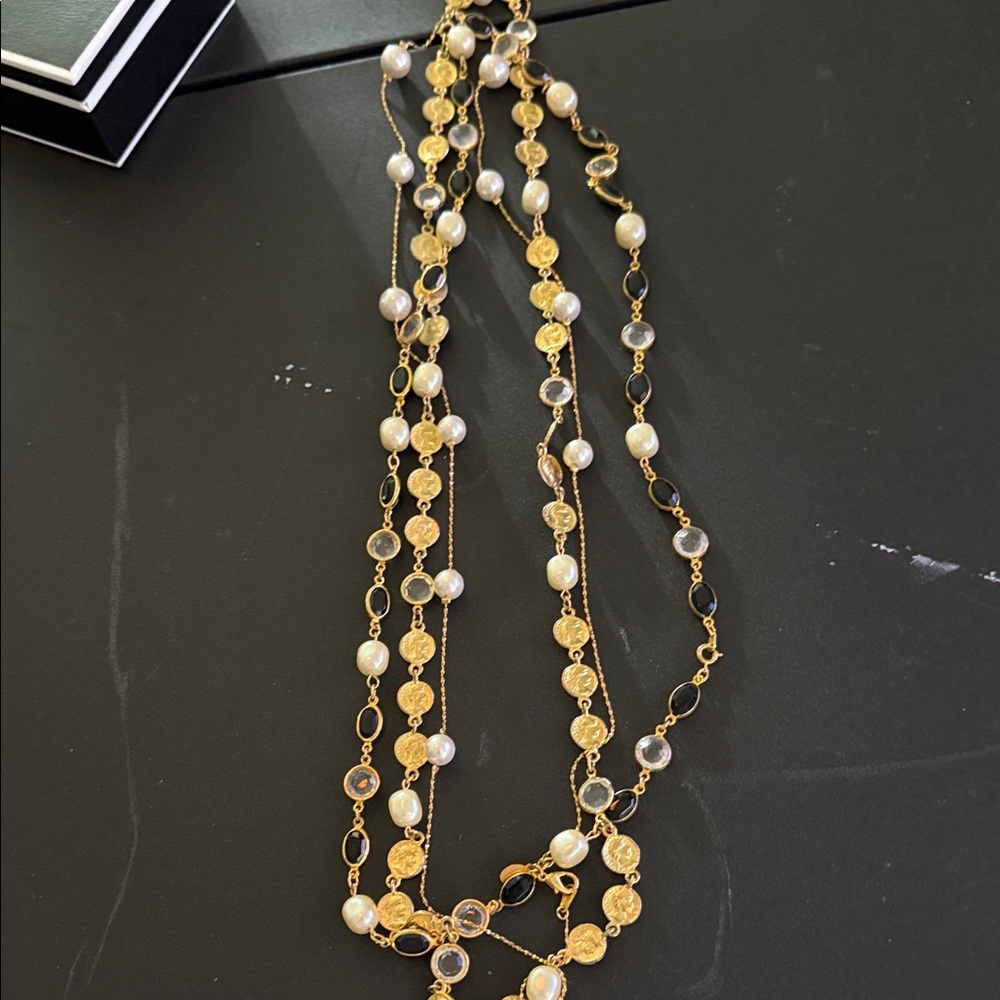 Three Elegant Gold and Pearl Necklaces